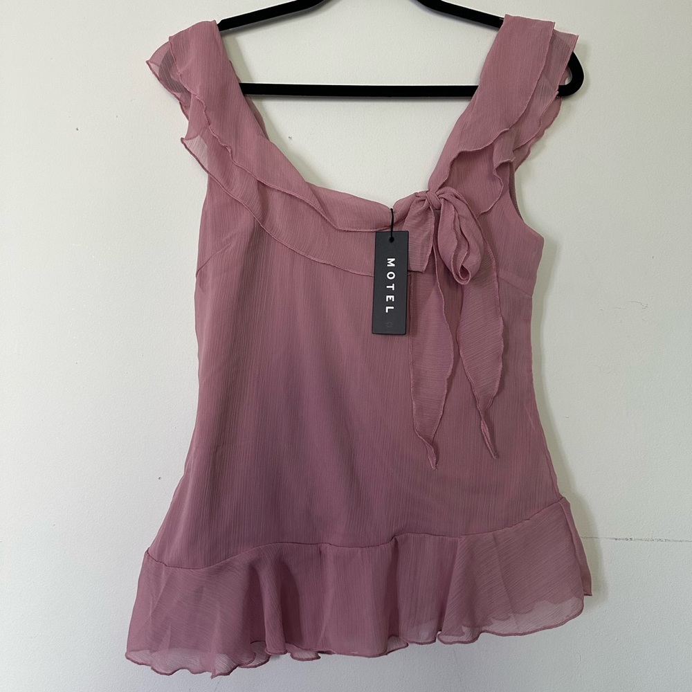 NWT chiffon y2k ruffle tank top blouse